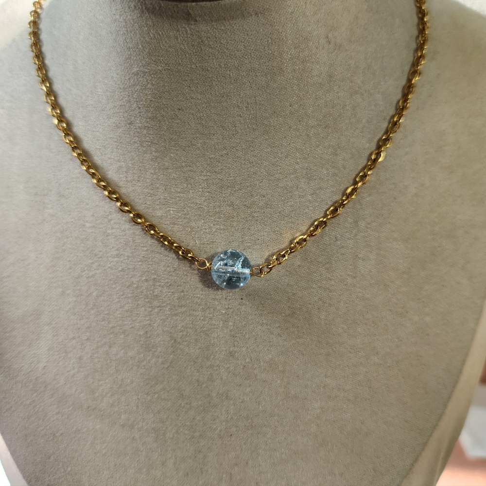 Blue Topaz Dainty Necklace